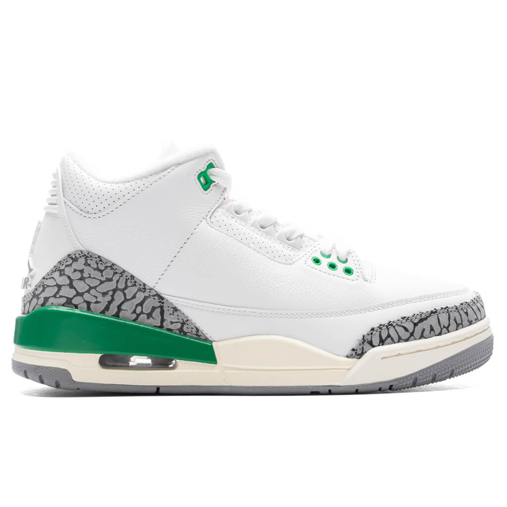 Women's Air Jordan 3 Retro - White/Varsity Red/Lucky Green