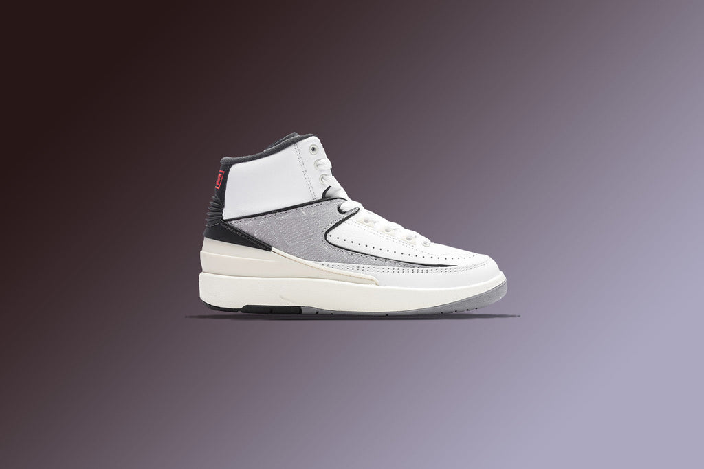 Air Jordan 2 Retro (GS) 'Python' - White/Fire Red/Cement Grey