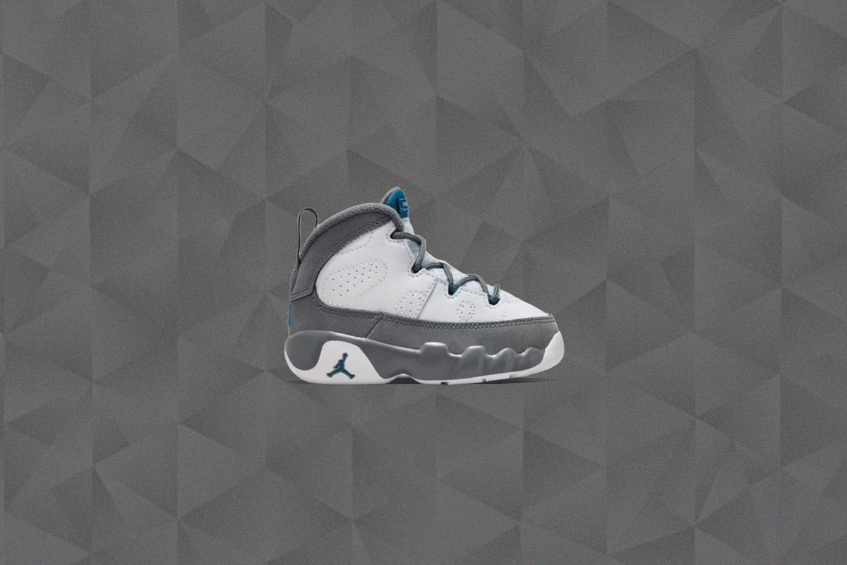 Air Jordan 9 Retro 'Flint Grey' (TD) - White/French Blue/Flint Grey