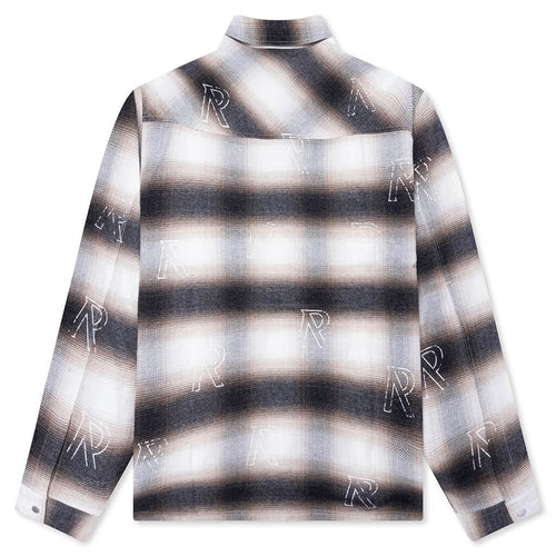 All Over Initial Flannel - Latte