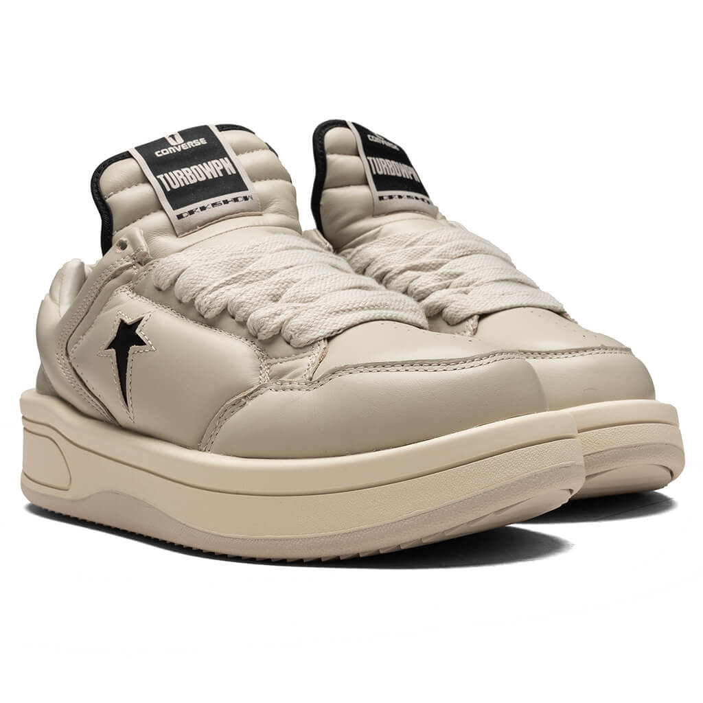 Rick Owens DRKSHDW x Converse Turbowpn Ox Leather Shoes - Oyster/Black