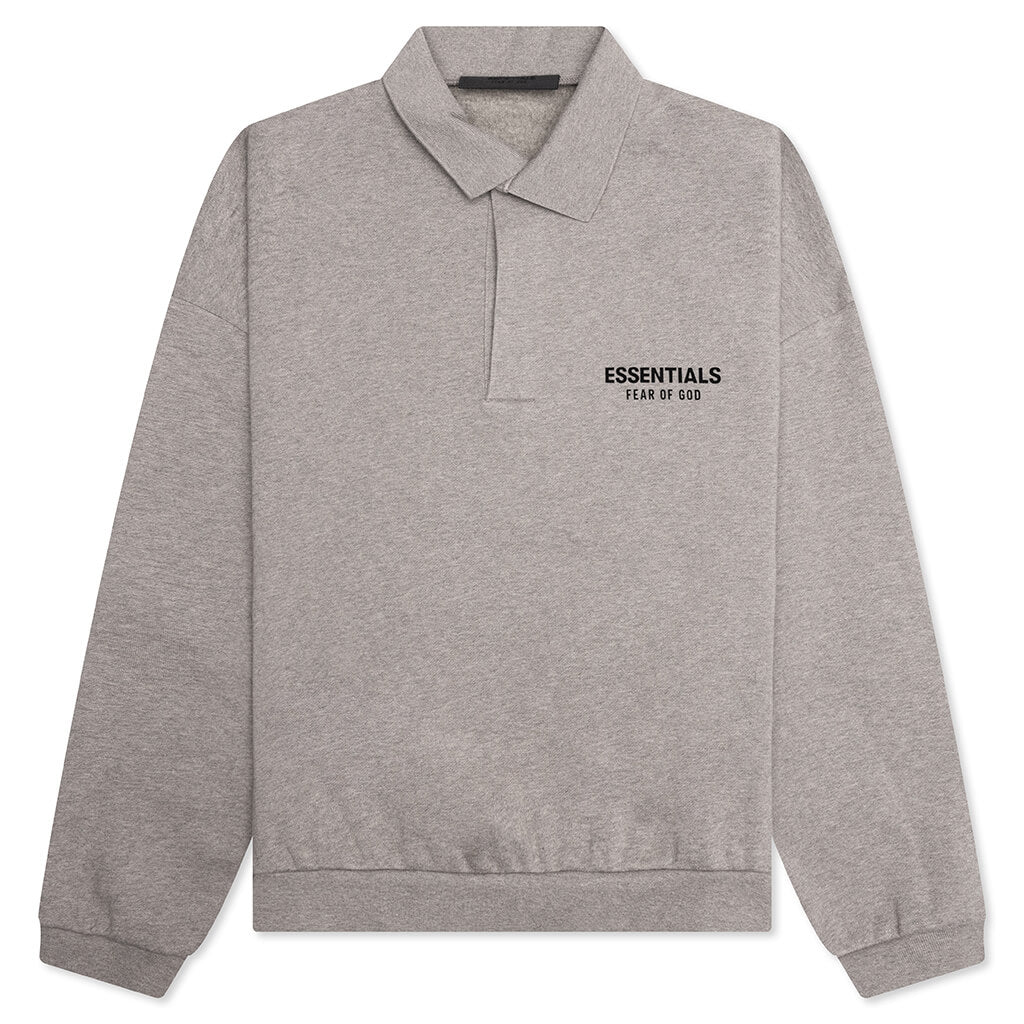 Fleece Polo - Heather Gray