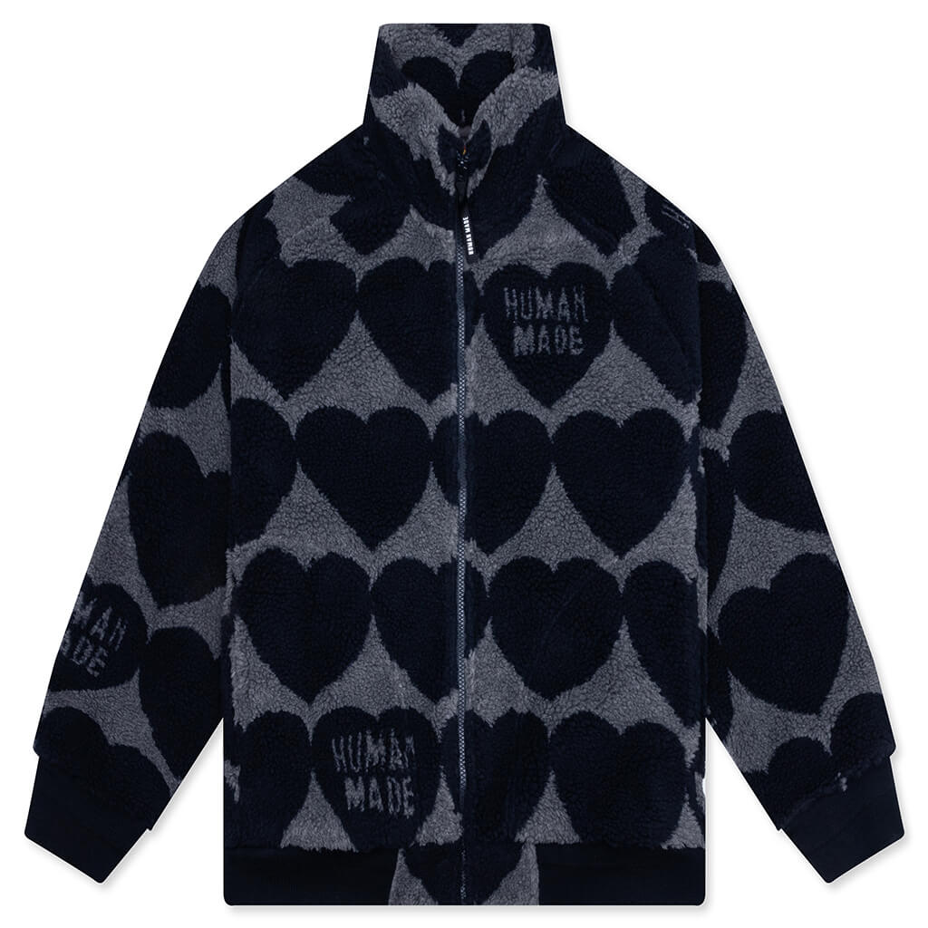 Heart Fleece Jacket - Navy