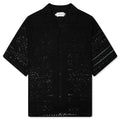 Pointelle Crochet Camp Collar - Black