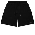 Rib Knit Drawcord 7" Shorts - Black