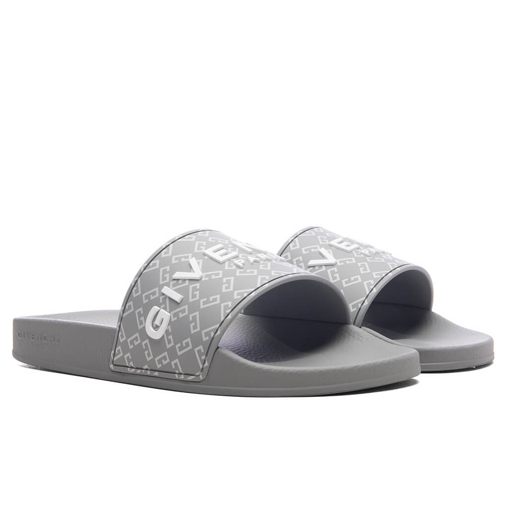 Slide Flat Sandals - Medium Grey