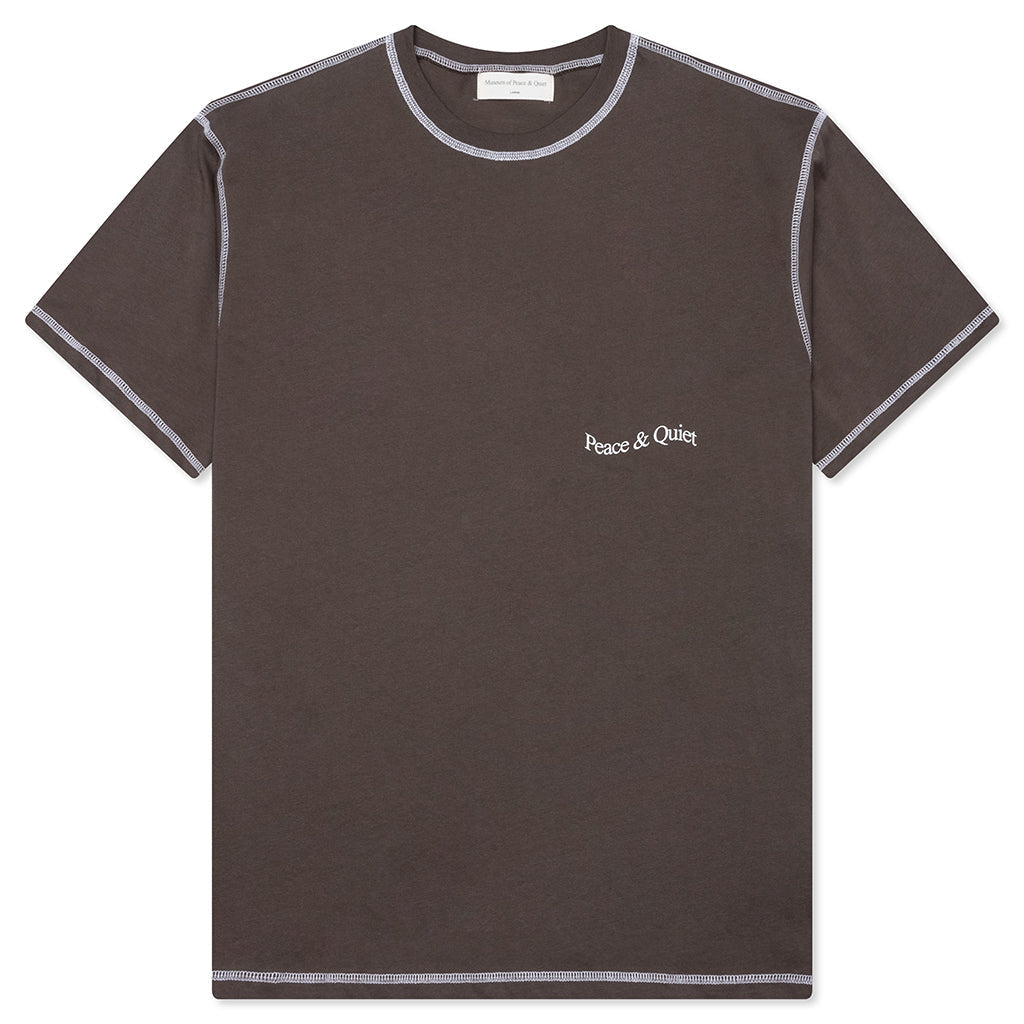 Wordmark Reverse Stitched T-Shirt - Brown