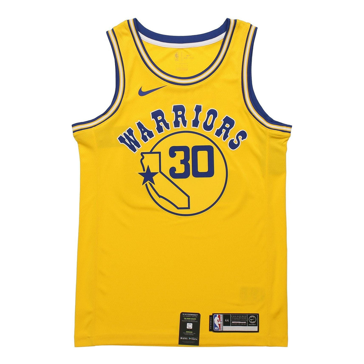 Nike Classic Edition Swingman Connected Jersey NBA golden state warriors stephen curry Yellow AJ3878-728