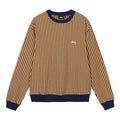 Men's Stussy Logo Stripe Round Neck Yellow 1140272
