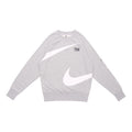 Men's Nike Swoosh Ft Crew Large Logo Printing Knit Round Neck Pullover Autumn Gray DD6097-063