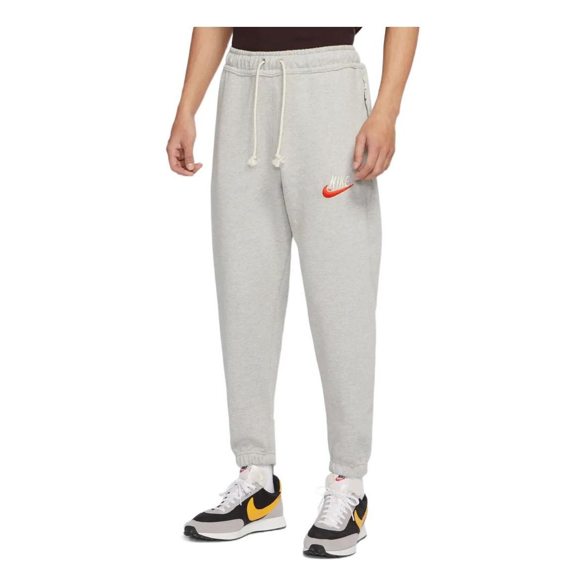 Nike Trend Capsule Series Sports Breathable Training Casual Bundle Feet Elastic Waistband Long Pants Gray DM5272-050