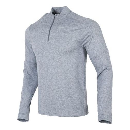 Nike Nk Df Elmnt Top Hz Casual Breathable Half Zipper Sports Long Sleeves light grey DD4757-084