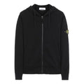 Men's STONE ISLAND Sleeve Logo Zipper Classic hooded Cardigan Black 731564220-V0029