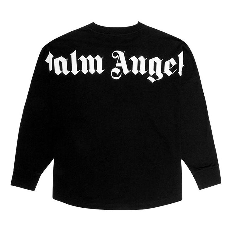 Men's PALM ANGELS Back Large Logo Printing Long Sleeves Black PMAB001R204130031001