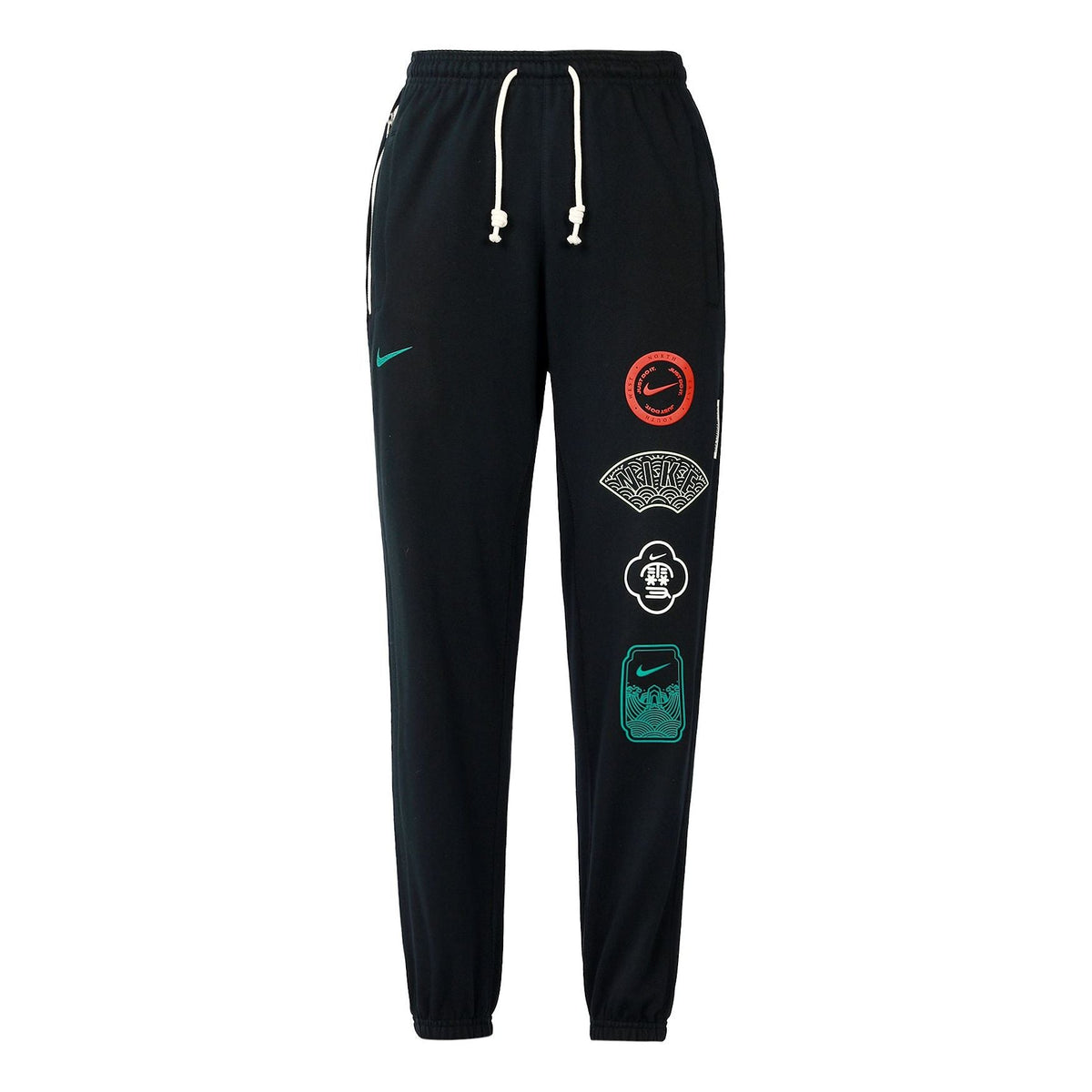 Men's Nike Pattern Printing Lacing Casual Bundle Feet Sports Pants/Trousers/Joggers Black DR6405-010
