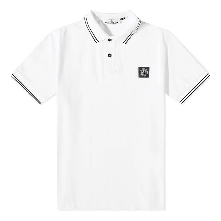 STONE ISLAND Patch Polo Shirt 'White' 10152SC18-A1001