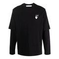Men's Off-White Gradient Arrow Long Sleeves Loose Fit Black T-Shirt OMAB066F21JER0041084