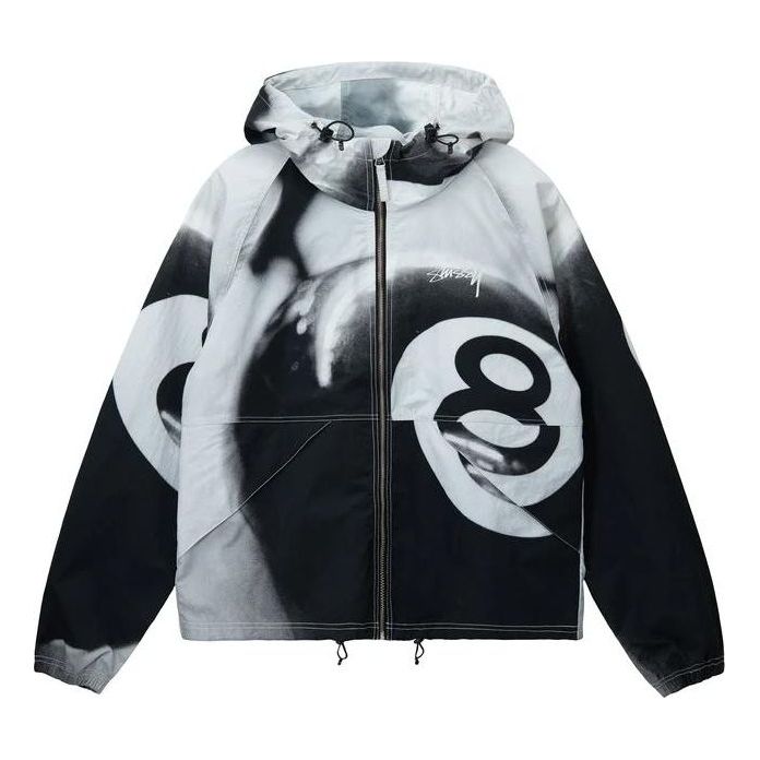 Stussy 8 Ball Beach Shell Jacket 'Grayscale' 115702