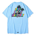 PJs Vigor Beach Surf Pattern Printing Short Sleeve Unisex Blue 20SSTS10304-P