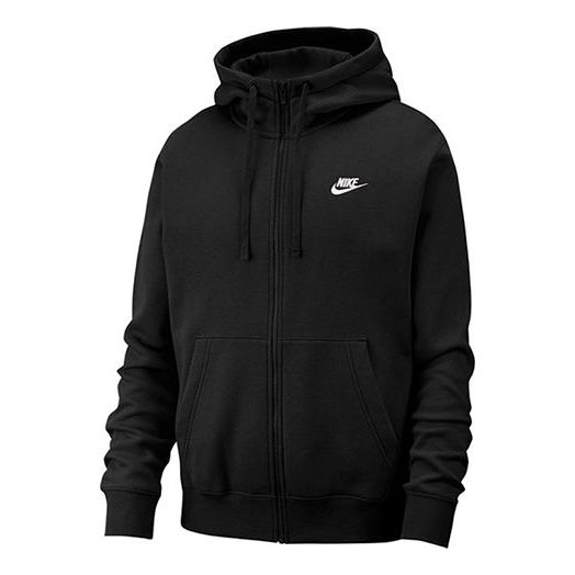 Nike Casual Sports Solid Color Zipper hoodie Jacket Black BV2645-010