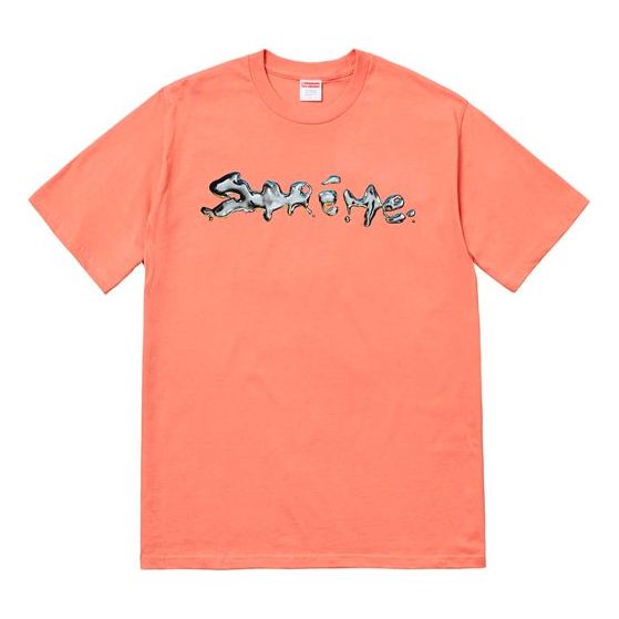 Supreme FW18 Liquid Tee Terra Cotta Logo Tee SUP-FW18-015